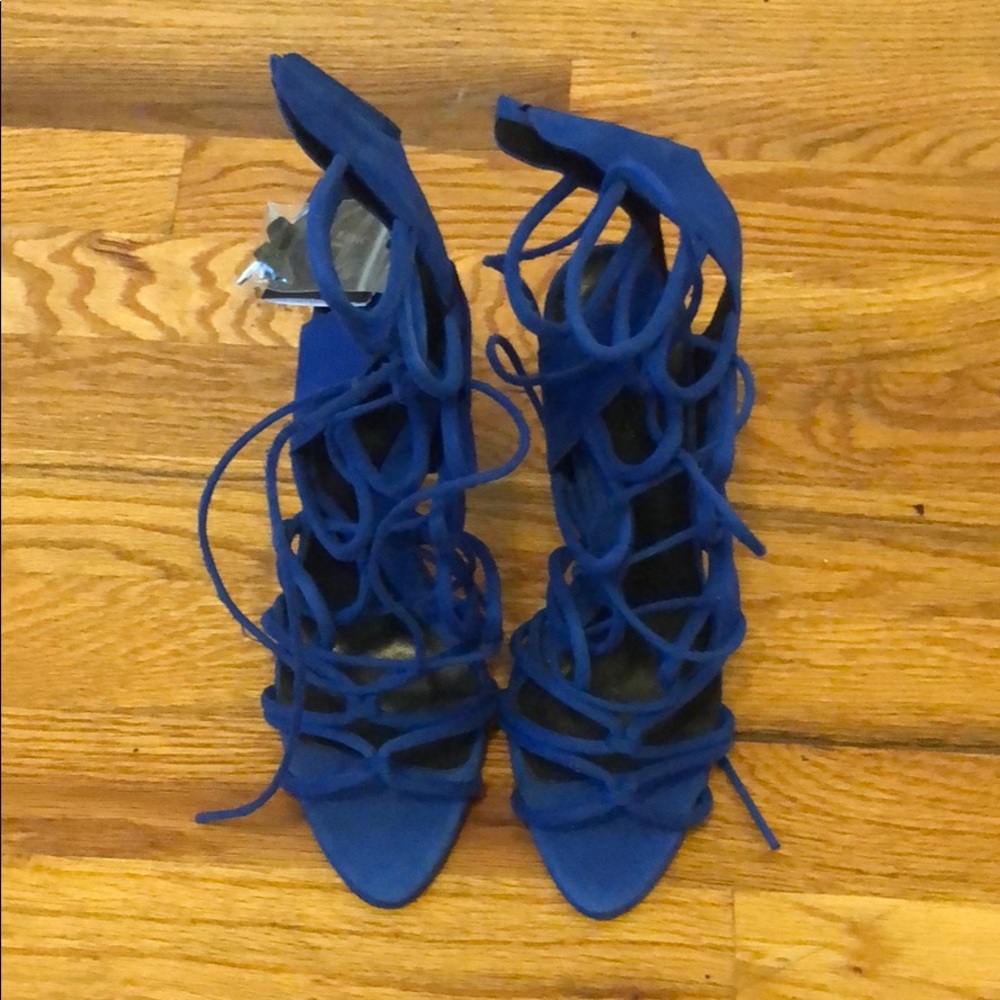 ZARA Blue Lace Up Heels